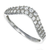18K White Gold 2 Row Diamond Nesting Band