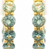14K Yellow Gold Inside Out Ombre Sapphire Huggie Earrings