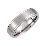 Tungsten 6 mm Stepped-Edge Inlay Comfort-Fit Band Size