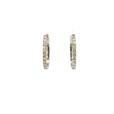 14K White Gold Diamond Hoop Earrings
