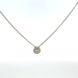 Platinum Finish Sterling Silver | April Birthstone Necklace | Diamond