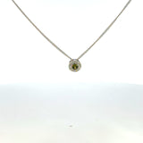 Platinum Finish Sterling Silver | August Birthstone Necklace | Peridot