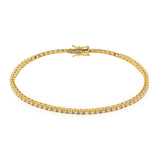 14K Yellow Gold Diamond Tennis Bracelet