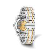 Mason Two-Tone Skeleton Watch – Gold & Silver with Black Dial