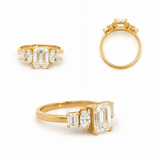 14K Yellow Gold Emerald-Cut Diamond Engagement Ring
