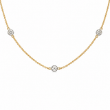 14K Yellow and White Gold Diamond By The Yard Necklace