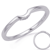 Contoured Diamond Band in 14K White Gold