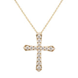 14K Yellow Gold Diamond Cross Pendant