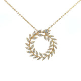18K Yellow Gold Diamond Wreath Necklace