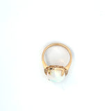 14K Yellow Gold Oval Opal & Diamond Ring