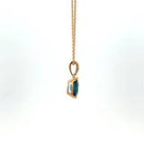 14K Yellow Gold London Blue Topaz & Diamond Necklace