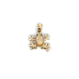 14K Yellow Gold Diamond & Emerald Frog Pendant