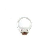 18K White Gold Tourmaline & Diamond  Halo Ring