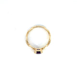 14K Yellow Gold Emerald Cut Amethyst Paperclip Ring