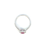 14K White Gold Pink Sapphire & Diamond Halo Ring