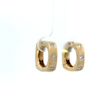 18K Yellow Gold Diamond Small Hoop Earrings