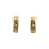 18K Yellow Gold Diamond Small Hoop Earrings