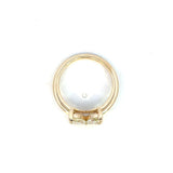 14K Yellow Gold Diamond Flower Fashion Ring