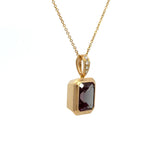 18K Yellow Gold Lab Grown Alexandrite with Diamond Bail Pendant