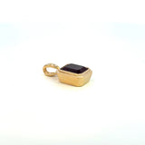18K Yellow Gold Lab Grown Alexandrite with Diamond Bail Pendant