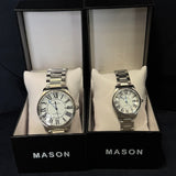Mason Classic Stainless Steel Watch – White Dial with Roman Numerals