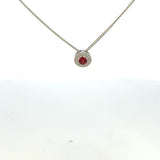 Platinum Finish Sterling Silver | Janurary Birthstone Necklace | Garnet