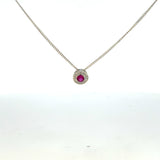 Platinum Finish Sterling Silver | July Birthstone Necklace | Ruby