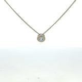 Platinum Finish Sterling Silver | March Birthstone Necklace | Aquamarine