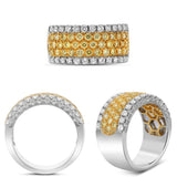 18K White Gold Yellow Diamond & White Diamond Band
