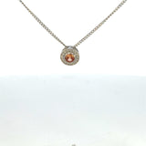 Platinum Finish Sterling Silver | November Birthstone Necklace | Citrine