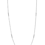 14K White Gold Diamond Bar Station Necklace