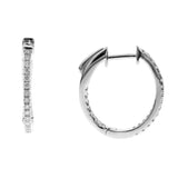 14K White Gold Diamond Inside-Out Hoop Earrings
