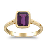 14K Yellow Gold Rodholite Emerald-Cut Ring