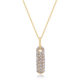 14K Yellow Gold Diamond Link Pendant Necklace