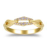 14K Yellow Gold Diamond Link Ring