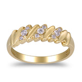 14K Yellow Gold Diamond Wave Band