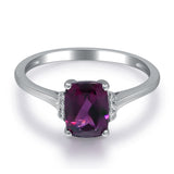 14K White Gold Rodholite & Diamond Ring