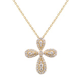 14K Yellow Gold Diamond Cross Pendant