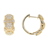 14K Yellow Gold Vintage-Inspired Diamond Cluster Huggies