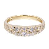 14K Yellow Gold Diamond Triple Row Band