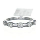 18K White Gold Bezel Diamond Wave Band
