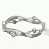 14k White Gold Twisted Diamond Band
