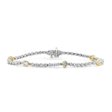 14K Gold Fancy Shape Two-Tone Diamond Bracelet:
