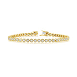 14K Yellow Gold & Diamond Bezel Bracelet