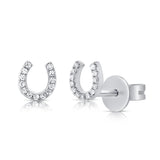 14k Gold & Diamond Horseshoe Earrings
