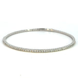 Platinum Finish Sterling Silver | April Birthstone Flexi Tennis Bracelet | Diamond