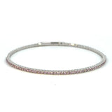 Platinum Finish Sterling Silver | November Birthstone Flexi Tennis Bracelet | Citrine