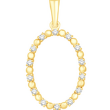 Oval Diamond Pendant in 14K Yellow Gold