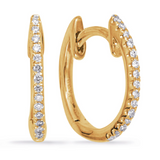 Diamond Huggie Hoop Earrings in 14K Yellow Gold