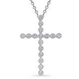 Diamond Cross Pendant in 14K White Gold